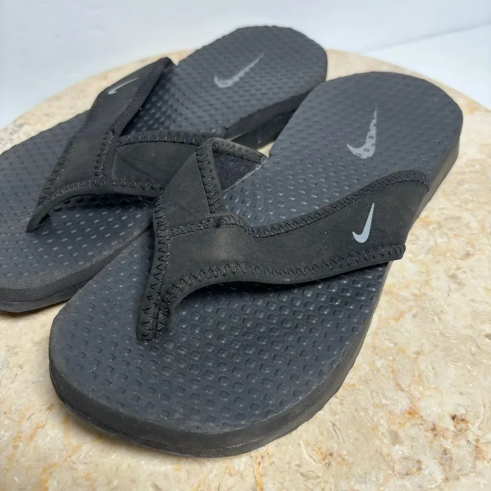 Nike Kids Celso Black‎ Sandals Flip Flops US 1Y UK 13.5 Slip Ons Classic